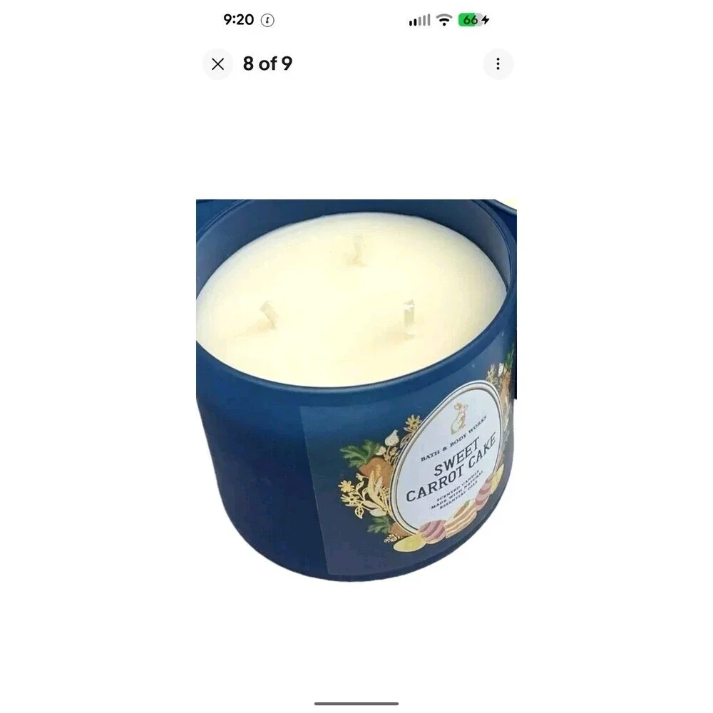 Bath & Body Works Sweet Carrot Cake 3-wick Candle with Ceramic Bunny Lid 14.5 oz